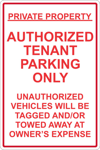 Authorized Tenant parking